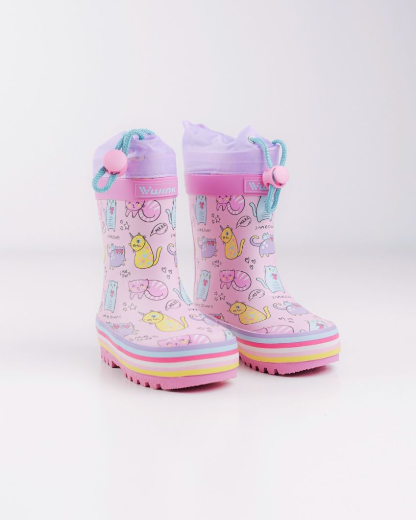 Wink cizme fete de cauciuc 22-35 Pink Meow