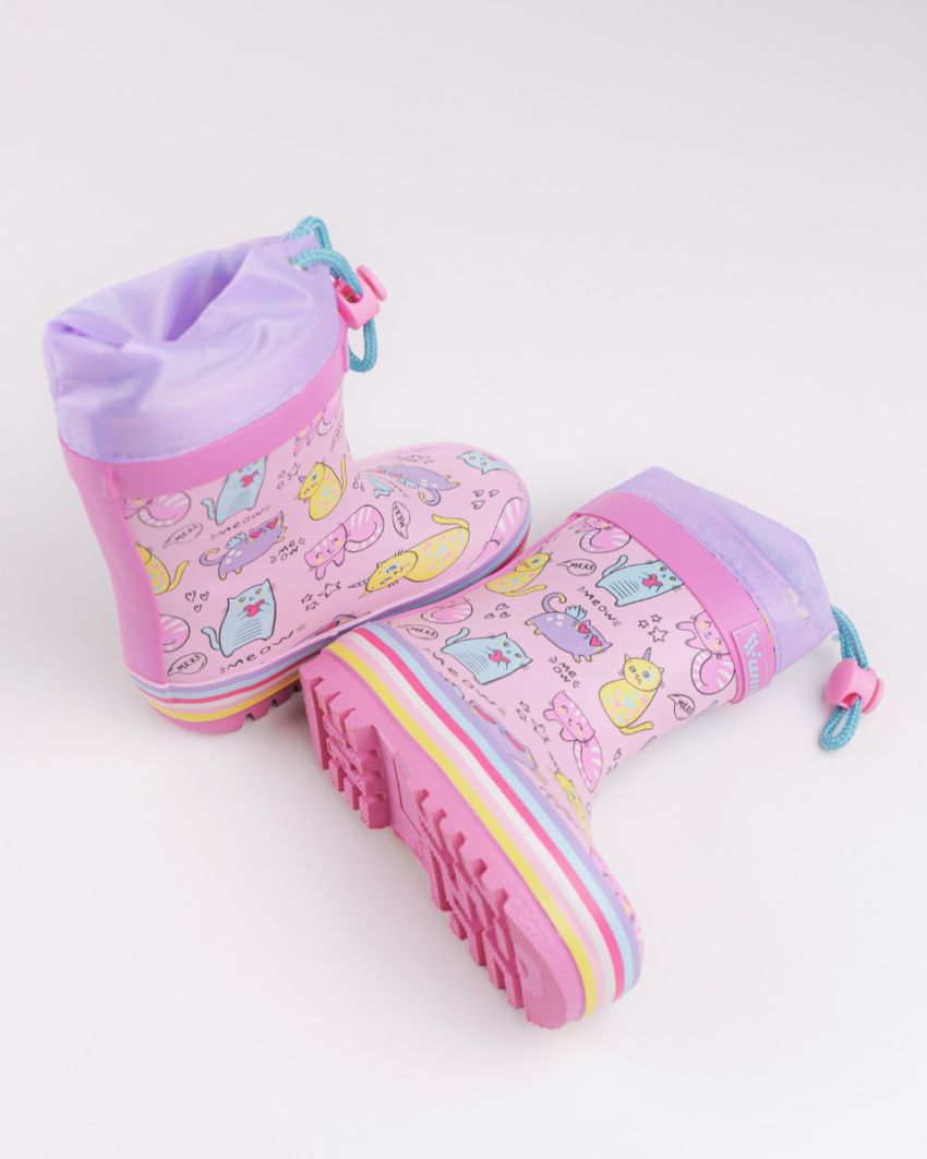 Wink cizme fete de cauciuc 22-35 Pink Meow