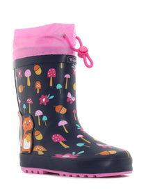 Wink cizme fete de cauciuc imblanite 30-35 Navy cu ciuperci