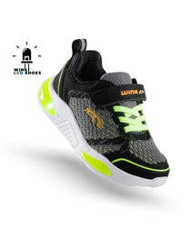 Wink pantofi baieti sport cu LED 23-35, Black&Green