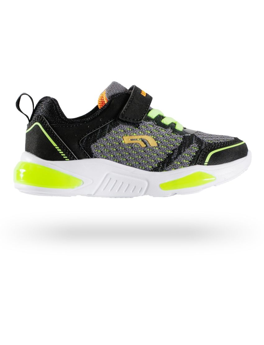 Wink pantofi baieti sport cu LED 23-35, Black&Green Imagine secundară a produsului