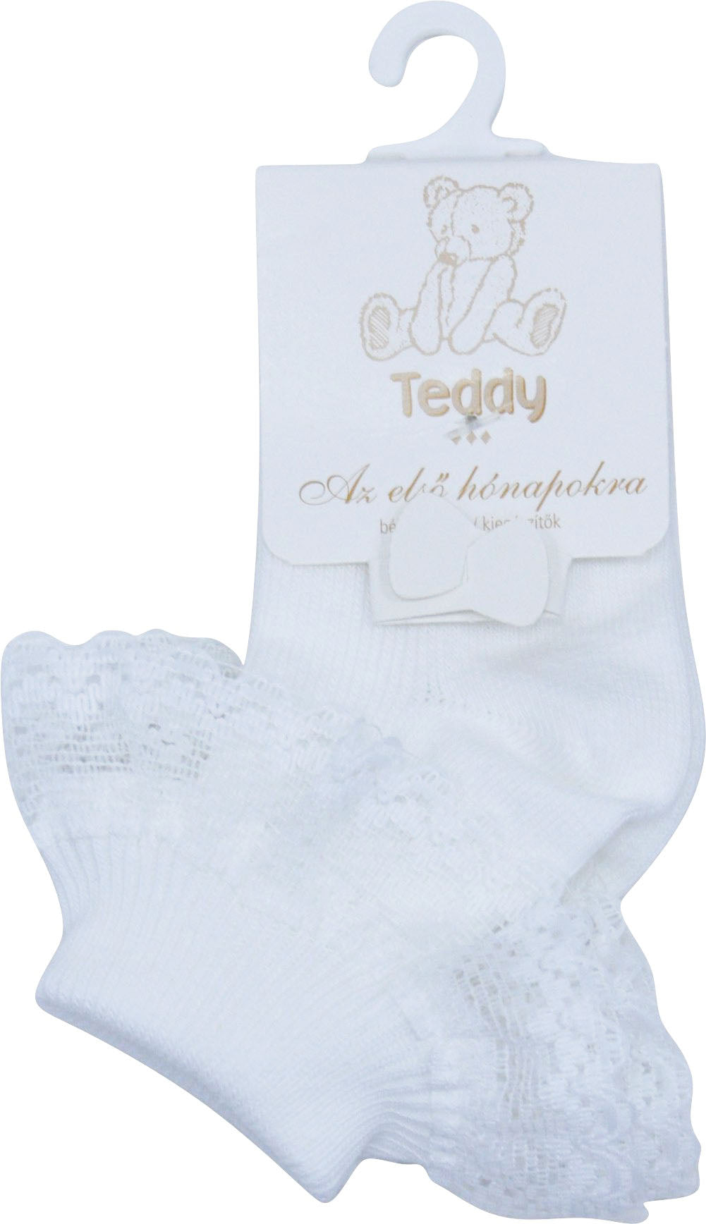 Teddy sosete cu dantela bebelusi nou nascuti 0m+ Imagine principală a produsului